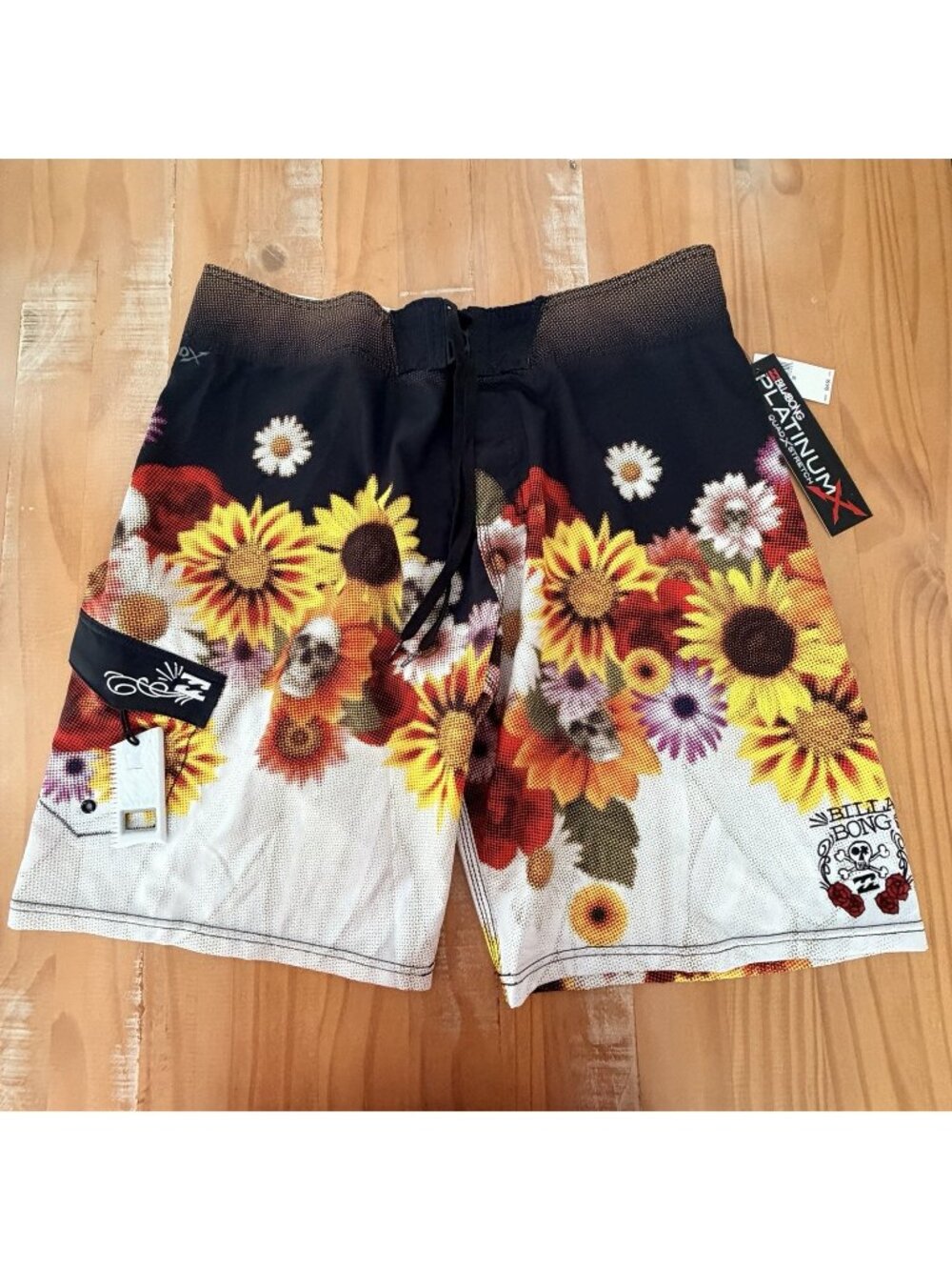 NWT PX3 Platinum X Stretch Flower Billabong Surf Board Shorts Size 38 BEACH SURF